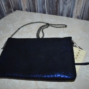 Madison West Blue Sparkle Chain Crossbody Purse